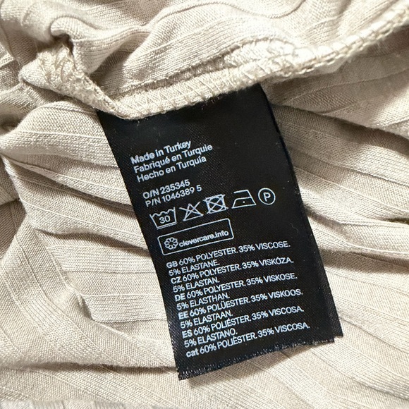 Oversized Beige Ribbed Women's Top - Picture 5 of 5